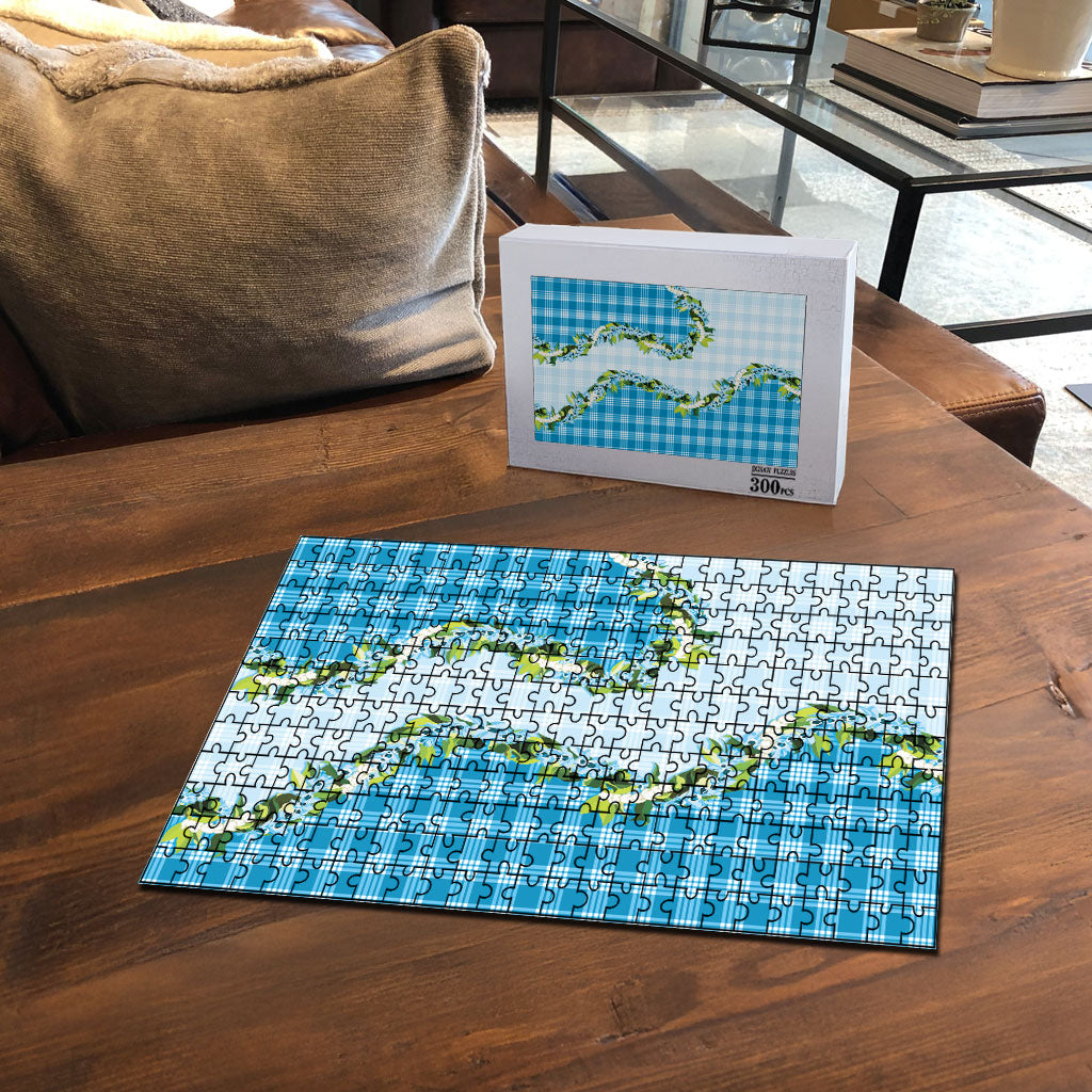 Blue Hawaii Palaka Puzzle Maile Pikake Honohono Orchid Lei LT05 - Polynesian Pride
