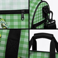 Green Hawaii Palaka Duffle Bag Maile Pikake Honohono Orchid Lei LT05 - Polynesian Pride