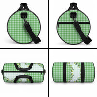 Green Hawaii Palaka Duffle Bag Maile Pikake Honohono Orchid Lei LT05 - Polynesian Pride