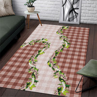 Mocha Hawaii Palaka Area Rug Maile Pikake Honohono Orchid Lei LT05 Mocha - Polynesian Pride