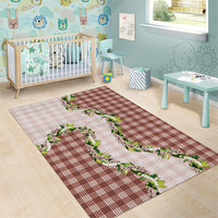 Mocha Hawaii Palaka Area Rug Maile Pikake Honohono Orchid Lei LT05 - Polynesian Pride