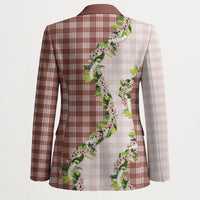 Mocha Hawaii Palaka Blazer Maile Pikake Honohono Orchid Lei LT05 - Polynesian Pride