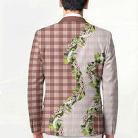 Mocha Hawaii Palaka Blazer Maile Pikake Honohono Orchid Lei LT05 - Polynesian Pride