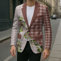 Mocha Hawaii Palaka Blazer Maile Pikake Honohono Orchid Lei LT05 - Polynesian Pride