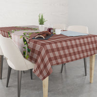 Mocha Hawaii Palaka Tablecloth Maile Pikake Honohono Orchid Lei LT05 - Polynesian Pride