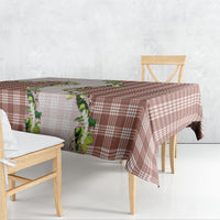 Mocha Hawaii Palaka Tablecloth Maile Pikake Honohono Orchid Lei LT05 - Polynesian Pride