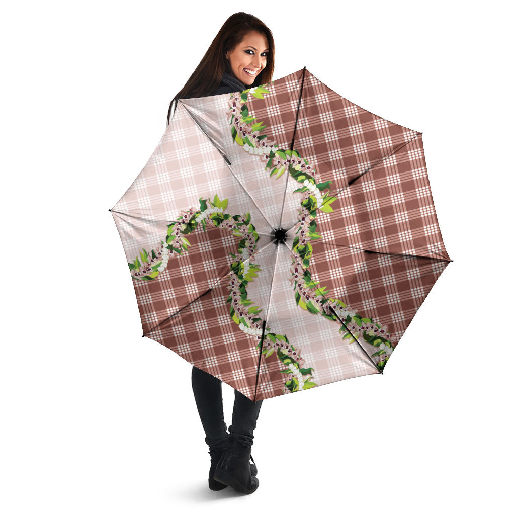 Mocha Hawaii Palaka Umbrella Maile Pikake Honohono Orchid Lei LT05 - Polynesian Pride