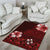 Hawaii Hibiscus With Oxblood Polynesian Pattern Area Rug