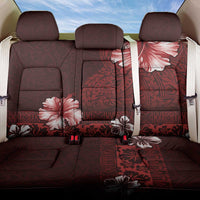 Hawaii Hibiscus With Oxblood Polynesian Pattern Back Car Seat Cover LT05 One Size Red - Polynesian Pride