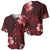 Hawaii Hibiscus With Oxblood Polynesian Pattern Baseball Jersey