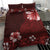 Hawaii Hibiscus With Oxblood Polynesian Pattern Bedding Set