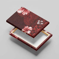 Hawaii Hibiscus With Oxblood Polynesian Pattern Canvas Wall Art LT05 - Polynesian Pride