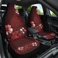 Hawaii Hibiscus With Oxblood Polynesian Pattern Car Seat Cover LT05 One Size Red - Polynesian Pride