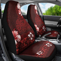 Hawaii Hibiscus With Oxblood Polynesian Pattern Car Seat Cover LT05 - Polynesian Pride