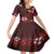 Hawaii Hibiscus With Oxblood Polynesian Pattern Family Matching Off The Shoulder Long Sleeve Dress and Hawaiian Shirt