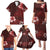 Hawaii Hibiscus With Oxblood Polynesian Pattern Family Matching Puletasi and Hawaiian Shirt