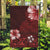 Hawaii Hibiscus With Oxblood Polynesian Pattern Garden Flag