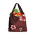 Hawaii Hibiscus With Oxblood Polynesian Pattern Grocery Bag