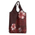 Hawaii Hibiscus With Oxblood Polynesian Pattern Grocery Bag