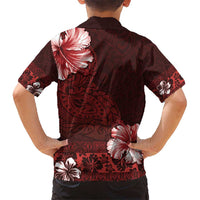 Hawaii Hibiscus With Oxblood Polynesian Pattern Hawaiian Shirt LT05 - Polynesian Pride
