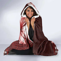 Hawaii Hibiscus With Oxblood Polynesian Pattern Hooded Blanket LT05 - Polynesian Pride