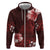 Hawaii Hibiscus With Oxblood Polynesian Pattern Hoodie