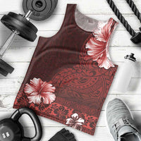 Hawaii Hibiscus With Oxblood Polynesian Pattern Men Tank Top LT05 - Polynesian Pride