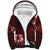 Hawaii Hibiscus With Oxblood Polynesian Pattern Sherpa Hoodie