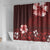 Hawaii Hibiscus With Oxblood Polynesian Pattern Shower Curtain