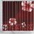 Hawaii Hibiscus With Oxblood Polynesian Pattern Shower Curtain