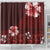 Hawaii Hibiscus With Oxblood Polynesian Pattern Shower Curtain