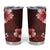 Hawaii Hibiscus With Oxblood Polynesian Pattern Tumbler Cup