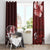 Hawaii Hibiscus With Oxblood Polynesian Pattern Window Curtain