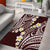 Plumeria With Oxblood Polynesian Tattoo Pattern Area Rug