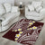 Plumeria With Oxblood Polynesian Tattoo Pattern Area Rug