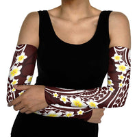 Plumeria With Oxblood Polynesian Tattoo Pattern Arm Sleeves LT05 - Polynesian Pride