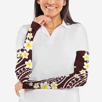 Plumeria With Oxblood Polynesian Tattoo Pattern Arm Sleeves LT05 - Polynesian Pride