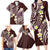 Plumeria With Oxblood Polynesian Tattoo Pattern Family Matching Long Sleeve Bodycon Dress and Hawaiian Shirt