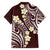 Plumeria With Oxblood Polynesian Tattoo Pattern Family Matching Long Sleeve Bodycon Dress and Hawaiian Shirt