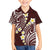 Plumeria With Oxblood Polynesian Tattoo Pattern Family Matching Long Sleeve Bodycon Dress and Hawaiian Shirt