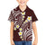 Plumeria With Oxblood Polynesian Tattoo Pattern Family Matching Puletasi and Hawaiian Shirt