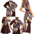 Plumeria With Oxblood Polynesian Tattoo Pattern Family Matching Short Sleeve Bodycon Dress and Hawaiian Shirt