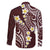 Plumeria With Oxblood Polynesian Tattoo Pattern Family Matching Short Sleeve Bodycon Dress and Hawaiian Shirt