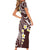 Plumeria With Oxblood Polynesian Tattoo Pattern Family Matching Short Sleeve Bodycon Dress and Hawaiian Shirt