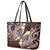 Plumeria With Oxblood Polynesian Tattoo Pattern Leather Tote Bag