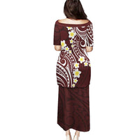 Plumeria With Oxblood Polynesian Tattoo Pattern Puletasi LT05 - Polynesian Pride