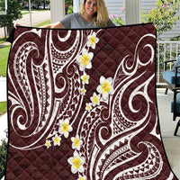 Plumeria With Oxblood Polynesian Tattoo Pattern Quilt LT05 Red - Polynesian Pride