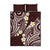 Plumeria With Oxblood Polynesian Tattoo Pattern Quilt Bed Set