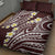 Plumeria With Oxblood Polynesian Tattoo Pattern Quilt Bed Set