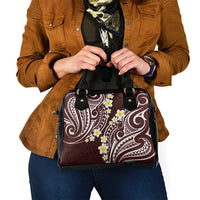 Plumeria With Oxblood Polynesian Tattoo Pattern Shoulder Handbag LT05 - Polynesian Pride